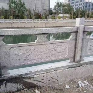 舟山 芙蓉白大花桥梁、河道，石材栏杆、围栏、护栏