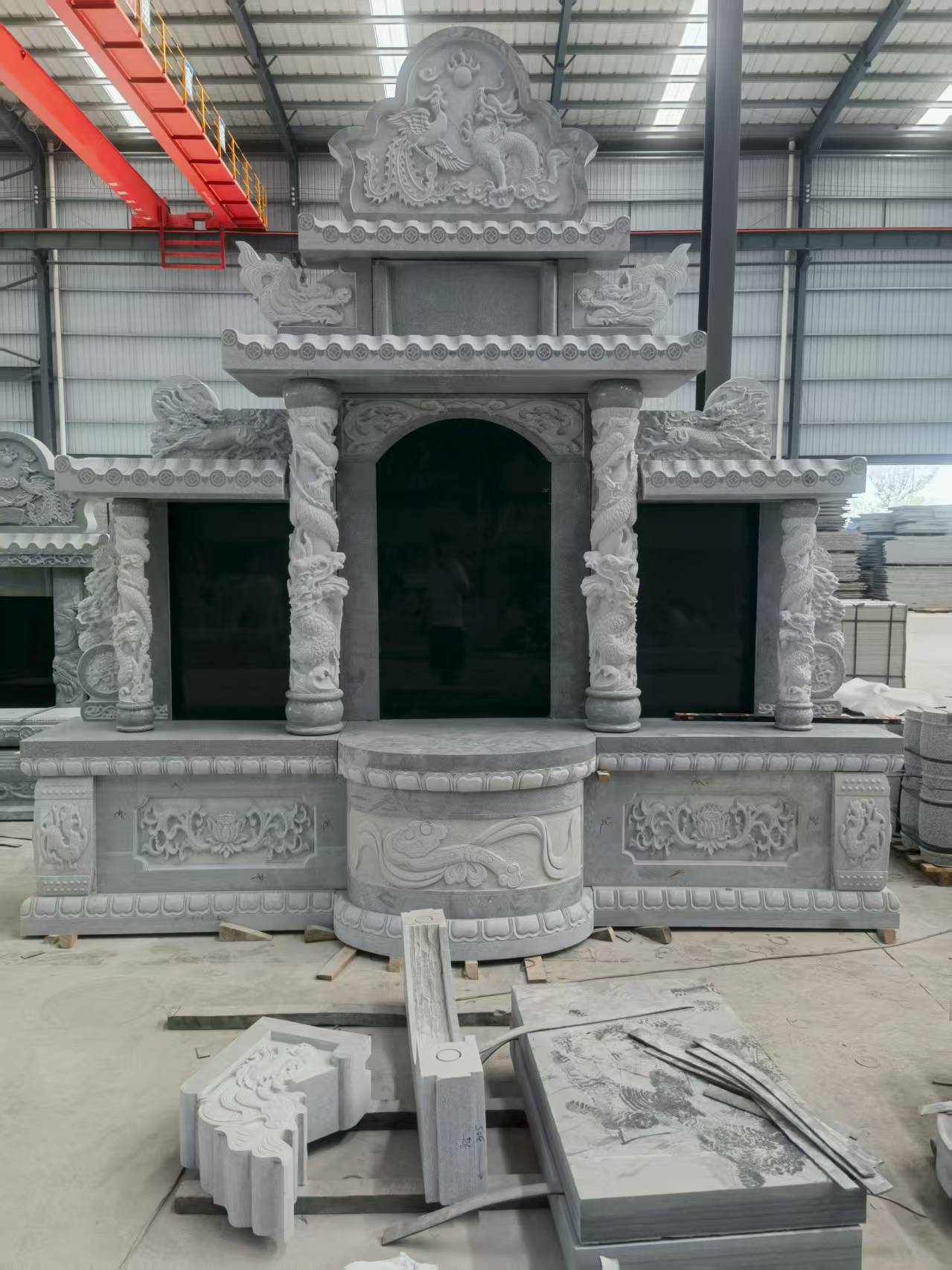 舟山 芝麻灰高档墓碑，土墓，可定制