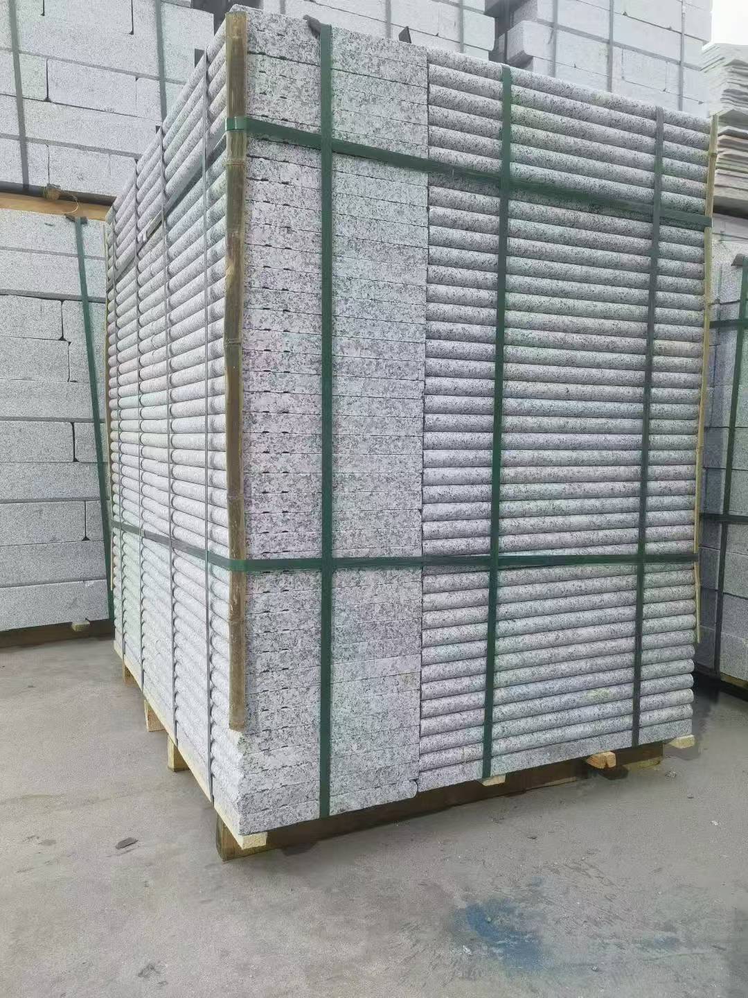 舟山 芙蓉白3公分厚磨圆边、拉槽，楼梯踏步