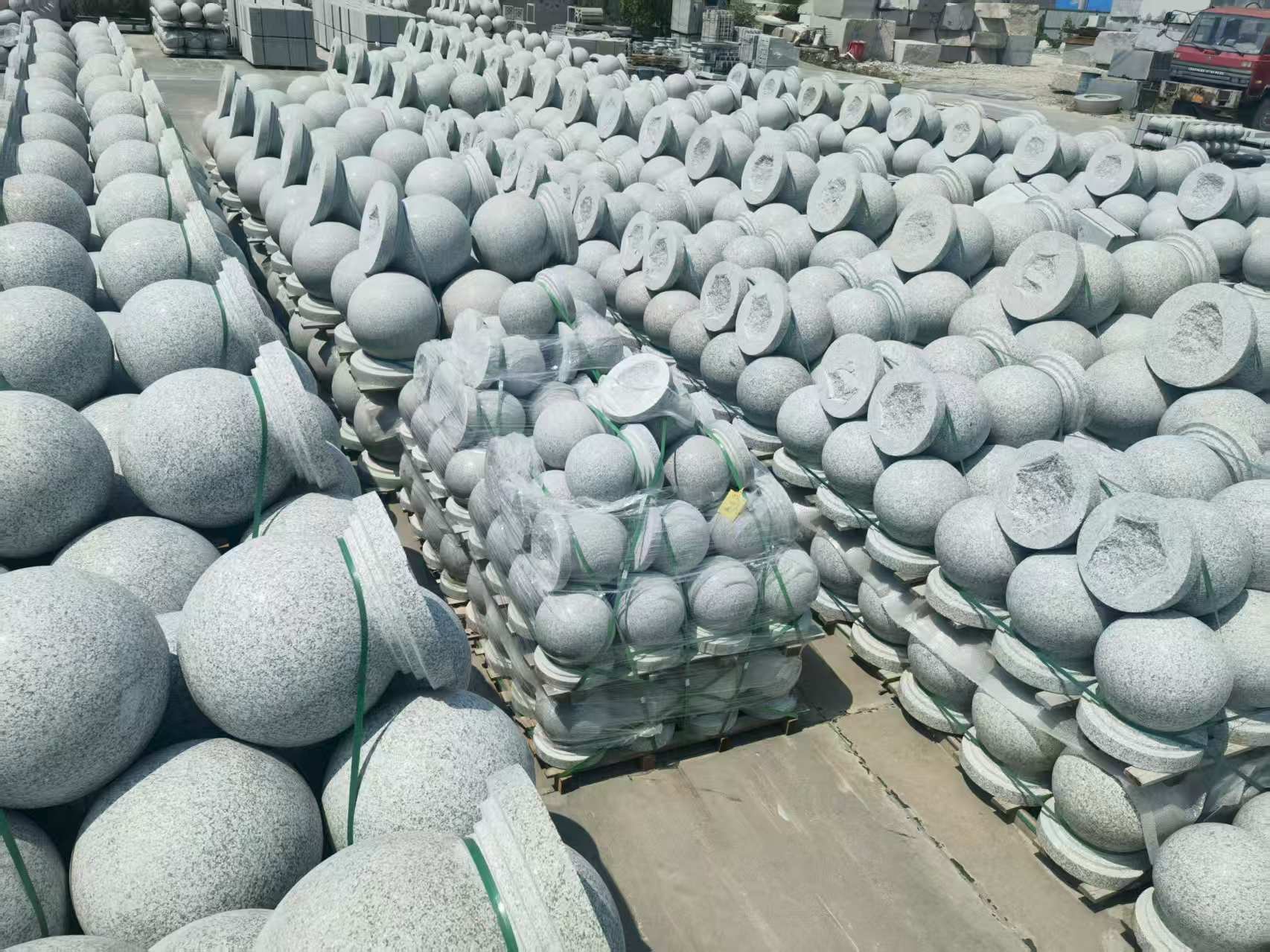 舟山 花岗岩实心圆球，石球，挡车球，挡车石，车止石，路障石。