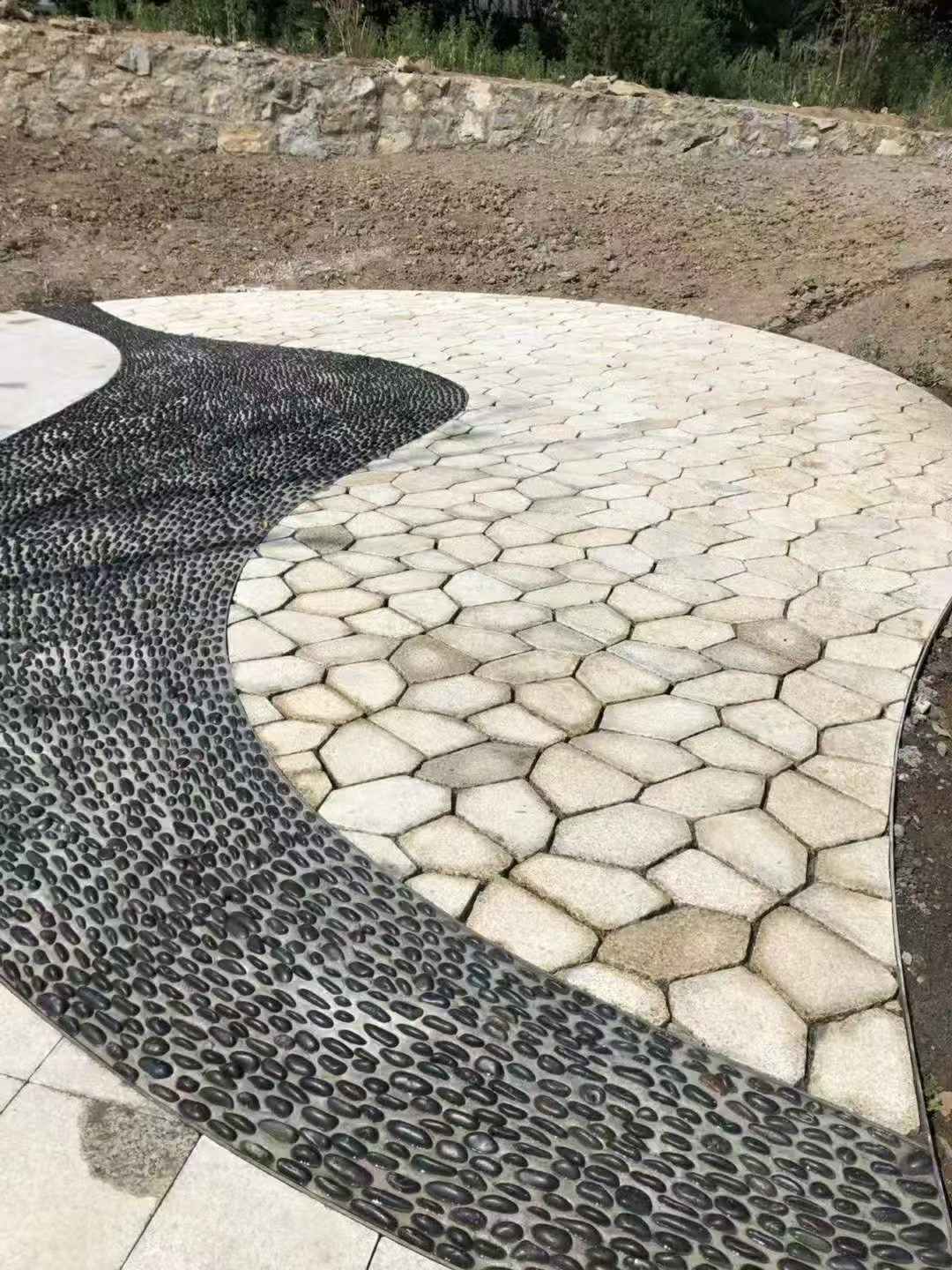 舟山 黄金麻冰裂缝室外铺装效果完美展示