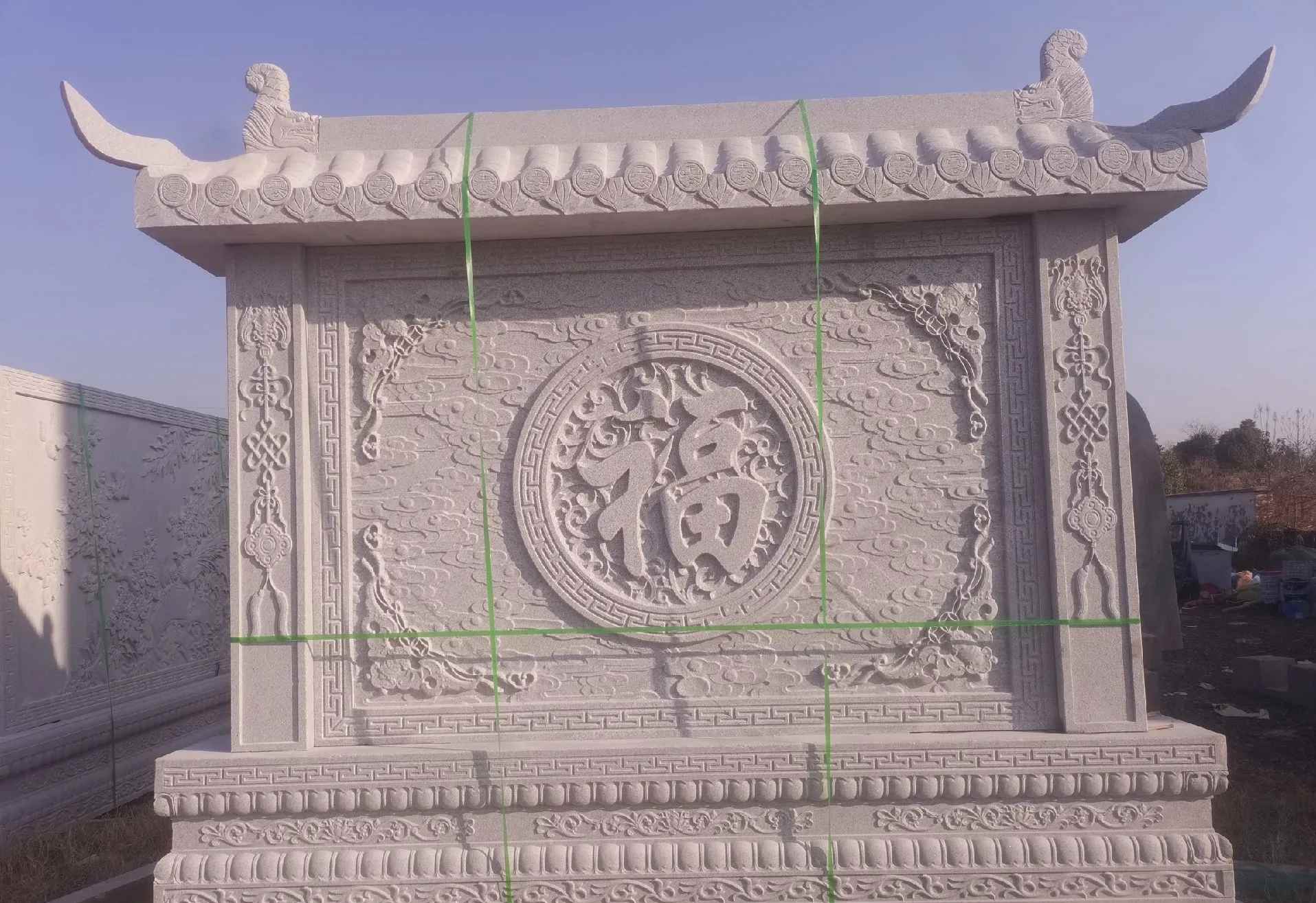 舟山 芝麻白花岗岩屏风，照壁，影壁